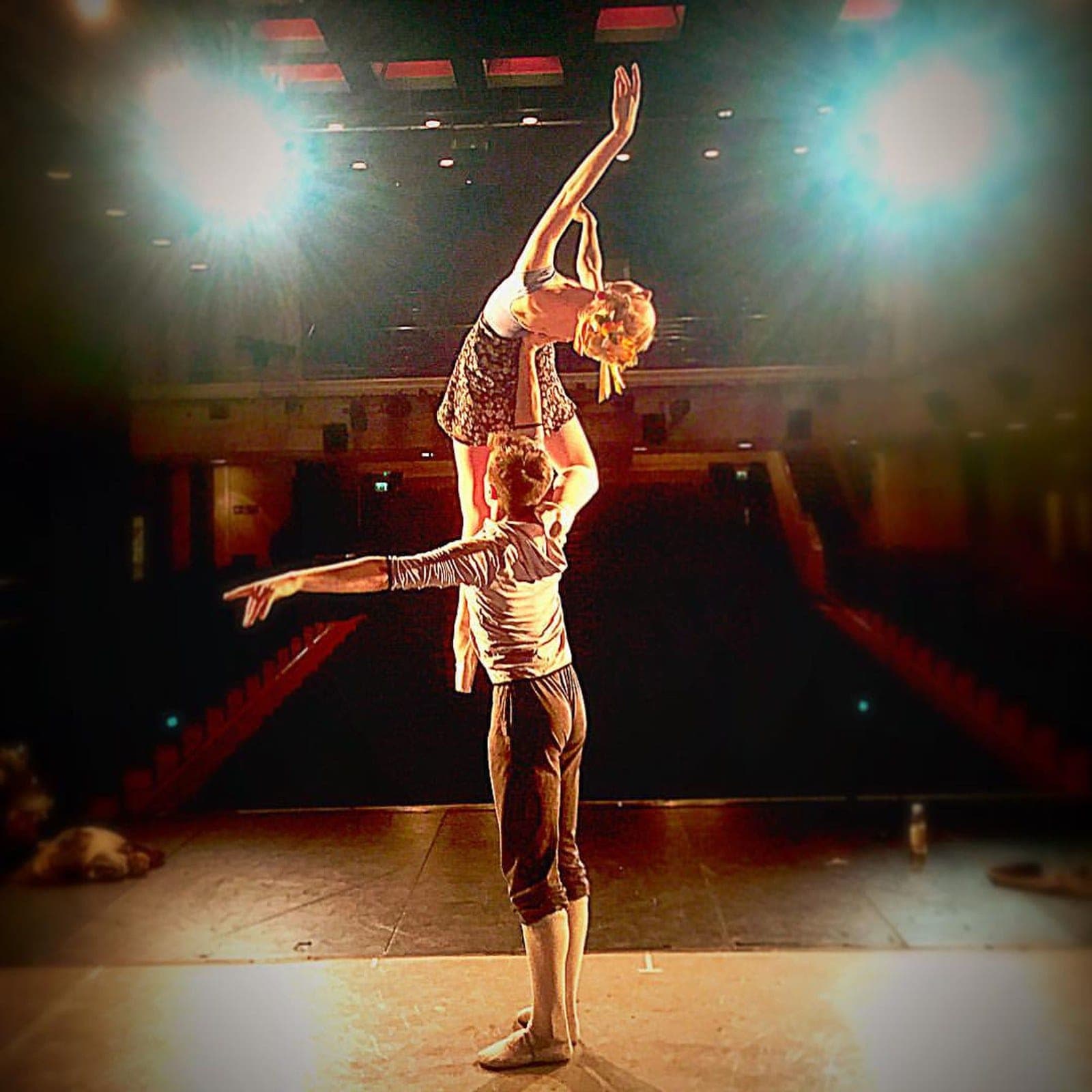 Partnered lift on stage